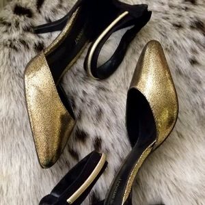 Gold shimmer heels